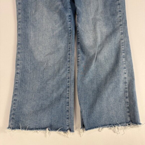 Judy Blue Womens Denim Jeans 14W Light Wash Frayed Hem High Rise Crop Wide Leg‎ - Picture 8 of 8